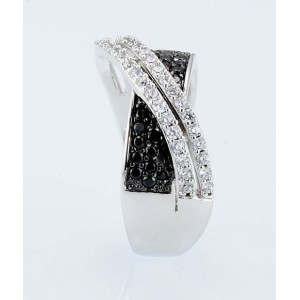 Anillo dos bandas entrelazadas en plata