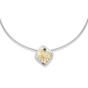 Collar con dije mapa - vivencias del mundo en plata
