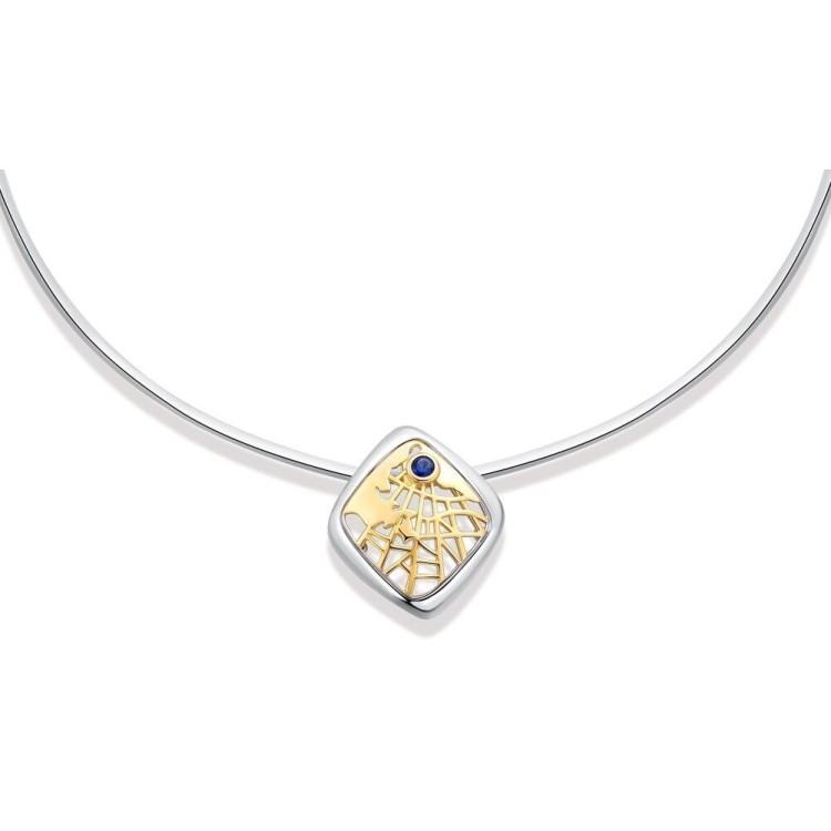 Collar con dije mapa - vivencias del mundo en plata Collar con dije mapa - vivencias del mundo en plata