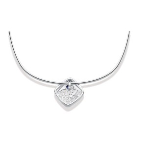 Collar con dije mapa - vivencias del mundo en plata