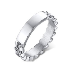 Anillo forma de cadena personalizable en acero inoxidable