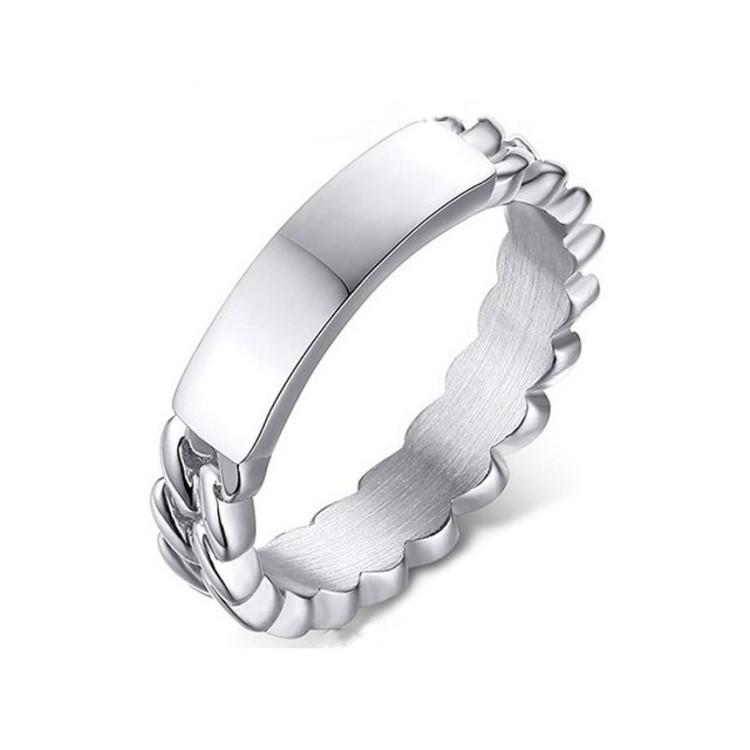 Anillo forma de cadena personalizable en acero inoxidable Anillo forma de cadena personalizable en acero inoxidable