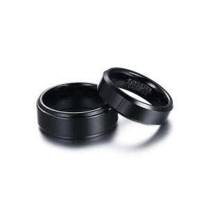 Argollas de matrimonio negras en tungsteno Argollas de matrimonio negras en tungsteno