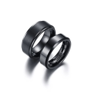 Argollas de matrimonio negras en tungsteno Argollas de matrimonio negras en tungsteno