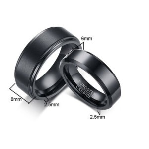 Argollas de matrimonio negras en tungsteno