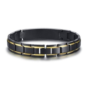 Brazalete para hombre negro en acero inoxidable Brazalete para hombre negro en acero inoxidable