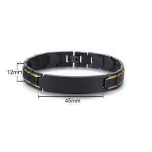 Brazalete para hombre negro en acero inoxidable