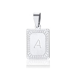 Dije y cadena personalización iniciales en acero inoxidable