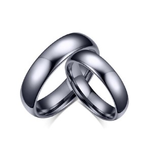 Argollas de matrimonio en tungsteno plateadas