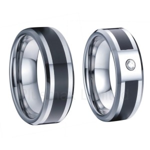 Argollas de matrimonio en tungsteno negras