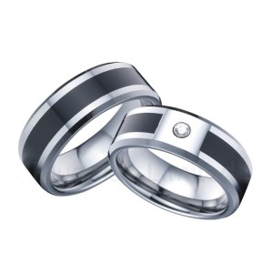 Argollas de matrimonio en tungsteno negras