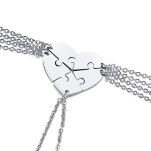 Set de 5 dijes personalizables un solo corazón en acero inoxidable