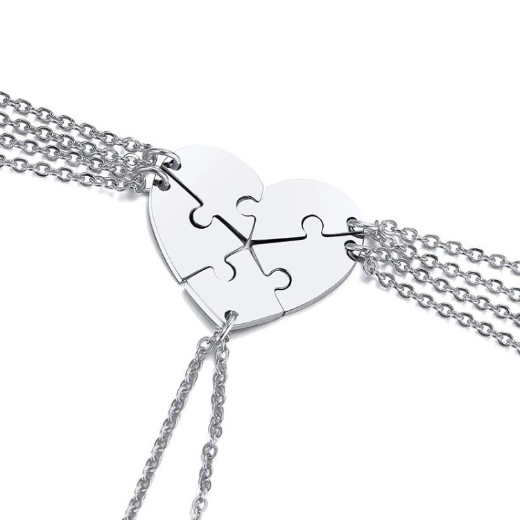 Set de 5 dijes personalizables un solo corazón en acero inoxidable Set de 5 dijes personalizables un solo corazón en acero inoxidable