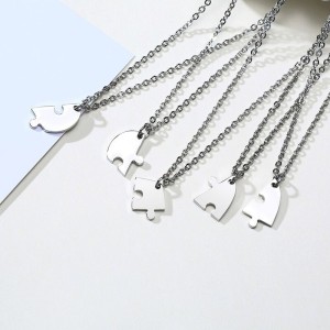 Set de 5 dijes personalizables un solo corazón en acero inoxidable