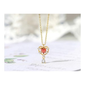 Dije con cadena corazón de amor en plata Dije con cadena corazón de amor en plata