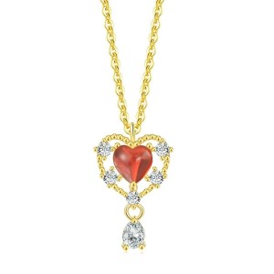 Dije con cadena corazón de amor en plata