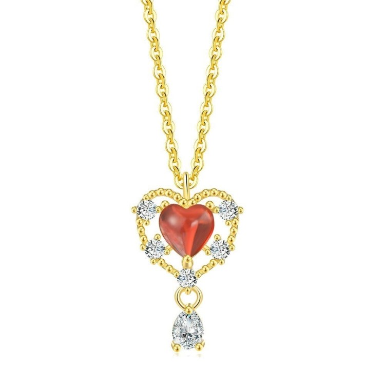 Dije con cadena corazón de amor en plata Dije con cadena corazón de amor en plata
