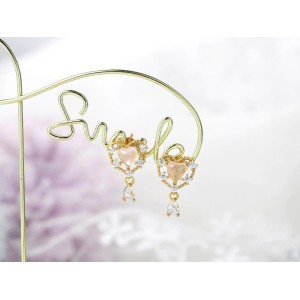 Aretes corazón dulce en cuarzo de plata Aretes corazón dulce en cuarzo de plata