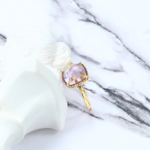 Anillo de compromiso estilo vintage con amatista en plata
