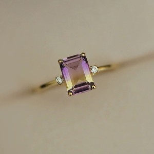 Anillo de compromiso con ametrina en plata
