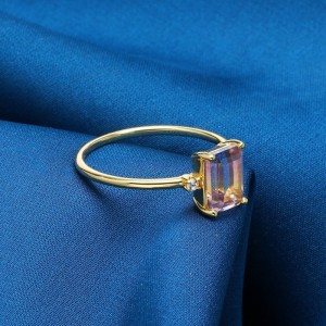 Anillo de compromiso con ametrina en plata Anillo de compromiso con ametrina en plata