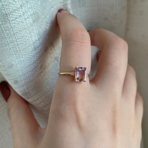 Anillo de compromiso con ametrina en plata Anillo de compromiso con ametrina en plata