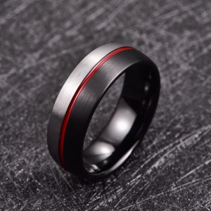 Argolla de hombre en tungsteno y acero inoxidable Argolla de hombre en tungsteno y acero inoxidable
