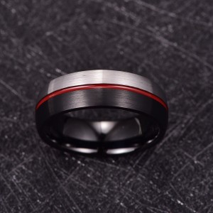 Argolla de hombre en tungsteno y acero inoxidable Argolla de hombre en tungsteno y acero inoxidable