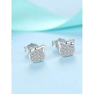 Aretes en plata topitos pequeños de gato Aretes en plata topitos pequeños de gato