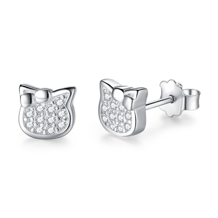 Aretes en plata topitos pequeños de gato Aretes en plata topitos pequeños de gato