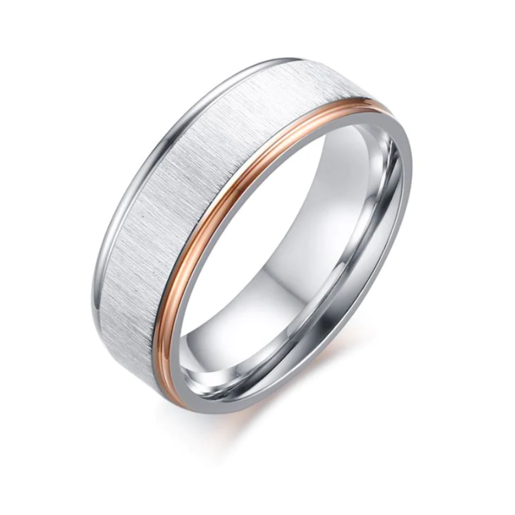 Argolla para hombre en acero inoxidable con textura Argolla para hombre en acero inoxidable con textura