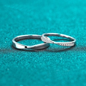 Argollas de matrimonio en plata inspiración lazo