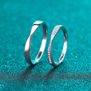 Argollas de matrimonio en plata inspiración lazo