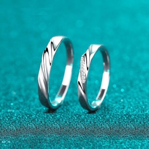 Argollas de matrimonio en plata onduladas - argollas de boda - alianzas