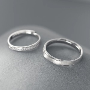 Argollas de matrimonio zirconias en plata ajustable Argollas de matrimonio zirconias en plata ajustable