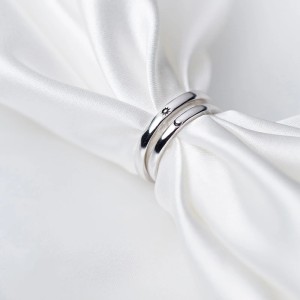 Argollas de matrimonio en plata Sol y Luna - Alianzas de plata - Boda