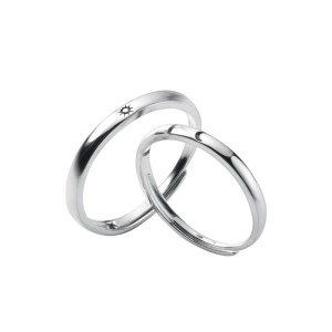 Argollas de matrimonio en plata Sol y Luna - Alianzas de plata - Boda