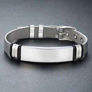Brazalete para hombre en acero personalizable - Manilla para grabar texto Brazalete para hombre en acero personalizable - Manilla para grabar texto