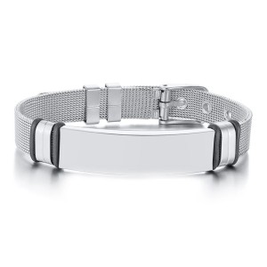 Brazalete para hombre en acero personalizable - Manilla para grabar texto