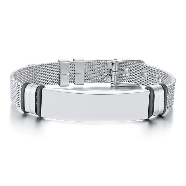 Brazalete para hombre en acero personalizable - Manilla para grabar texto Brazalete para hombre en acero personalizable - Manilla para grabar texto