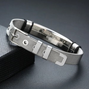 Brazalete para hombre en acero personalizable - Manilla para grabar texto Brazalete para hombre en acero personalizable - Manilla para grabar texto
