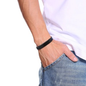 Brazalete de cuero para hombre - Manilla personalizable cuero y acero Brazalete de cuero para hombre - Manilla personalizable cuero y acero