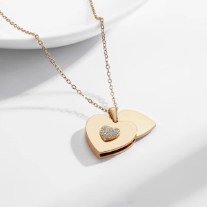 Collar corazón mensaje secreto personalizables en acero inoxidable