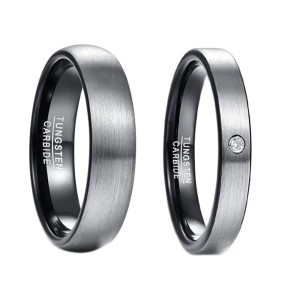Argollas de matrimonio en tungsteno martillado - Sortijas de boda