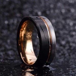 Argollas de matrimonio en tungsteno doble tono Argollas de matrimonio en tungsteno doble tono