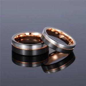 Argollas de matrimonio en tungsteno doble tono