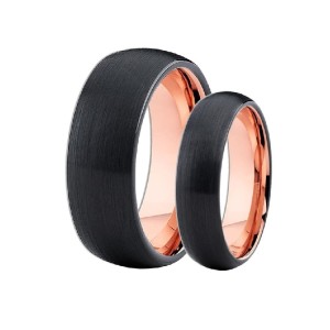 Argollas de matrimonio en tungsteno negro mate