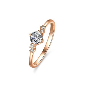 Anillo de compromiso en plata con moissanita - anillo para boda en plata