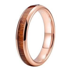 Argollas de matrimonio en tungsteno con franja de madera y acabado brillante con resina Argollas de matrimonio en tungsteno con franja de madera y acabado brillante con resina