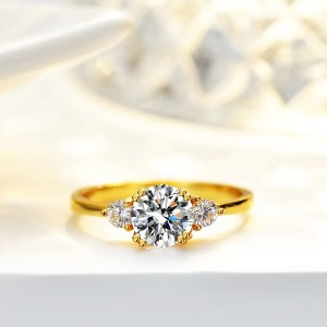 Anillo de compromiso en plata con moissanita - anillo para boda en plata
